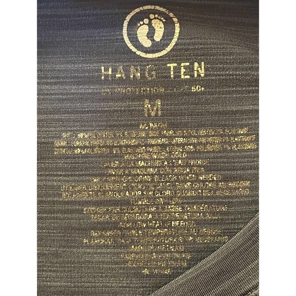 Hang Ten Shirt Men's Medium Blue and Gray Back Zip Pocket UV Protection - Picture 11 of 12